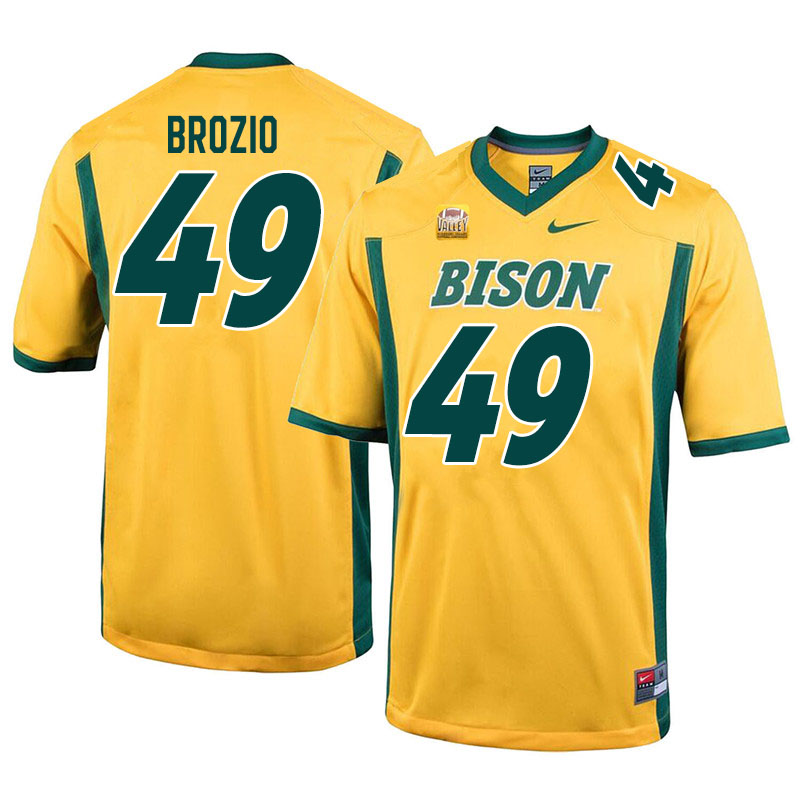 Men #49 Hunter Brozio North Dakota State Bison College Football Jerseys Sale-Yellow